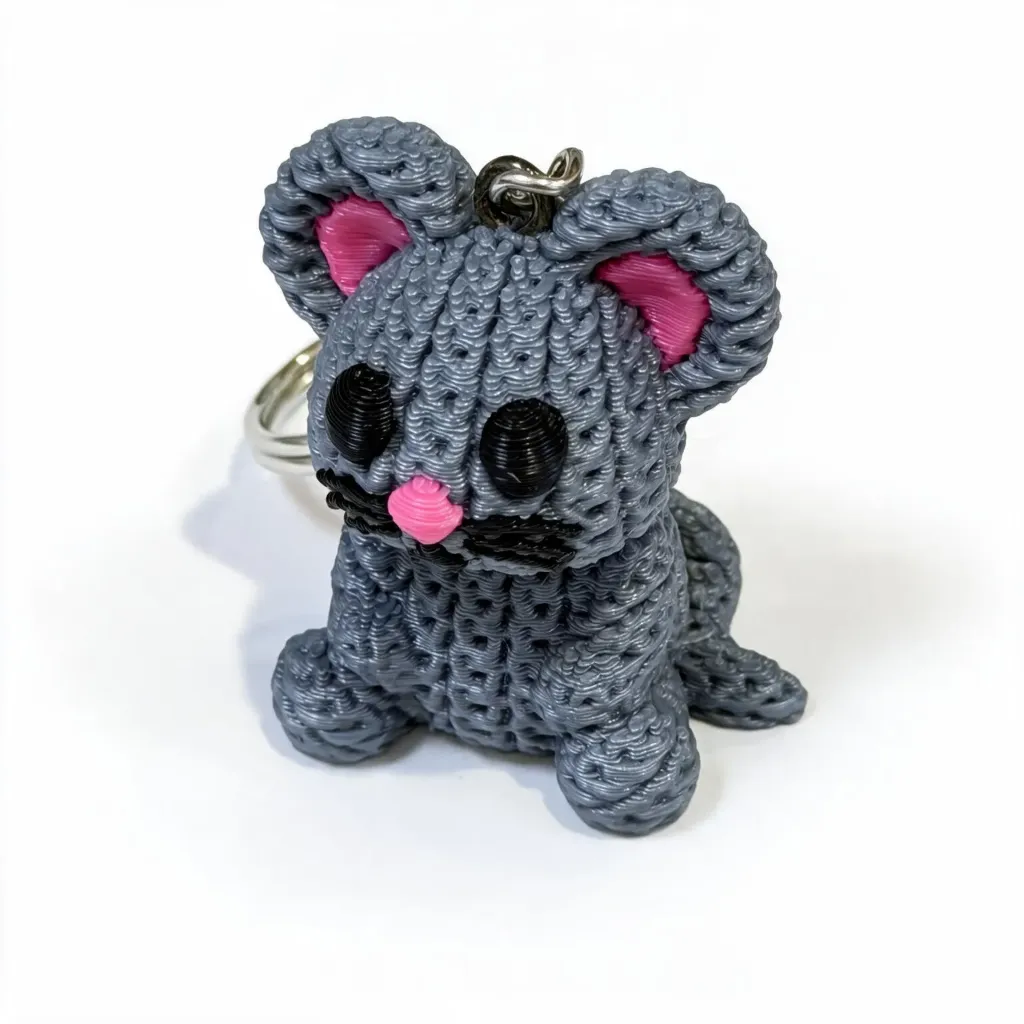 Grey Mouse Keychain